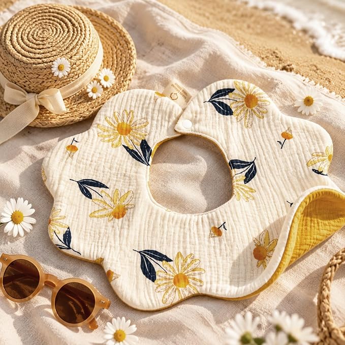 Organic Cotton Muslin Baby Bibs - Image 4