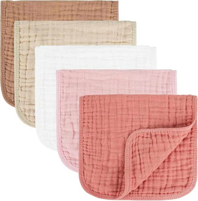 MIGIOL Baby Burp Cloths 100% Cotton Newborn Muslin Burp Cloths 10x20 inches - Image 7