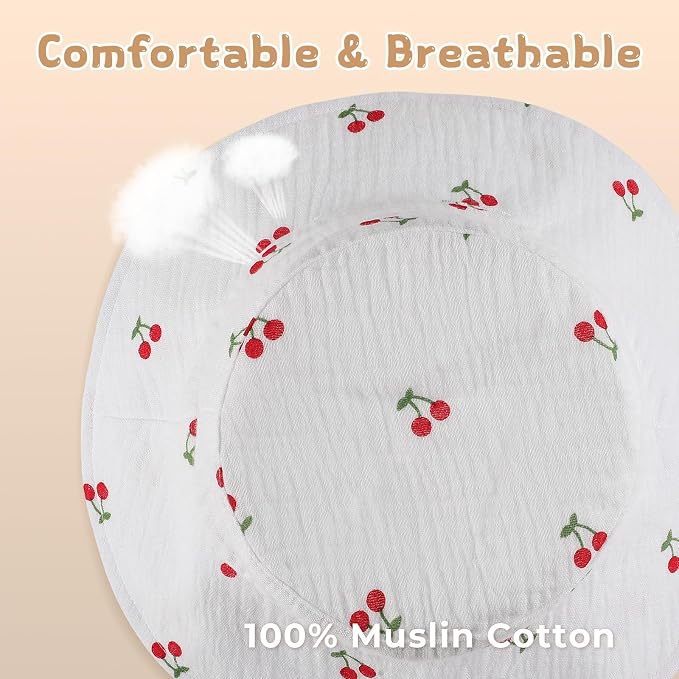 Leotruny Cotton Baby Sun Hat: Muslin Adjustable Bucket Hat - Image 2