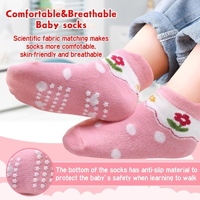 Toddler Non Slip Grip Ankle Socks - Image 4