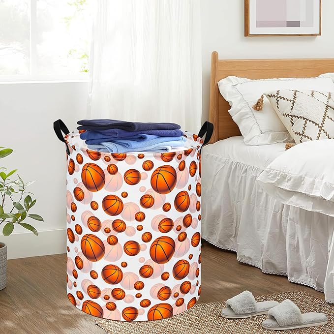 Round Laundry Hamper Storage Basket Laundry Organizer Hamper Storage Bins Clothes and Toys Box Nursery Hamper Gift Basket For Kids with Handles