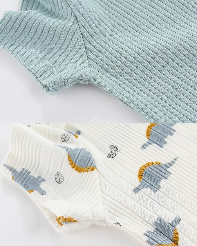 Baby Bodysuits Ribbed Mix Summer Newborn Boy Girl Clothes 5-pack | Multiple - Image 6