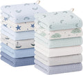 Bearmoss 12 Pack Baby Muslin Washcloths, 100% Cotton 10"x10" Face Towels by Bearmoss