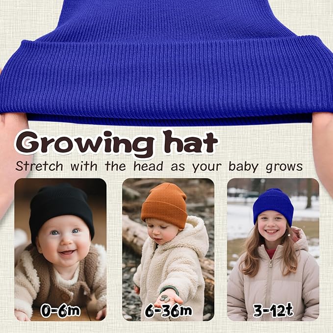 ZOORON Toddler Beanie Baby Beanies for Boys Girls Kids Winter Hats Children Knit Warm Caps 0-12years