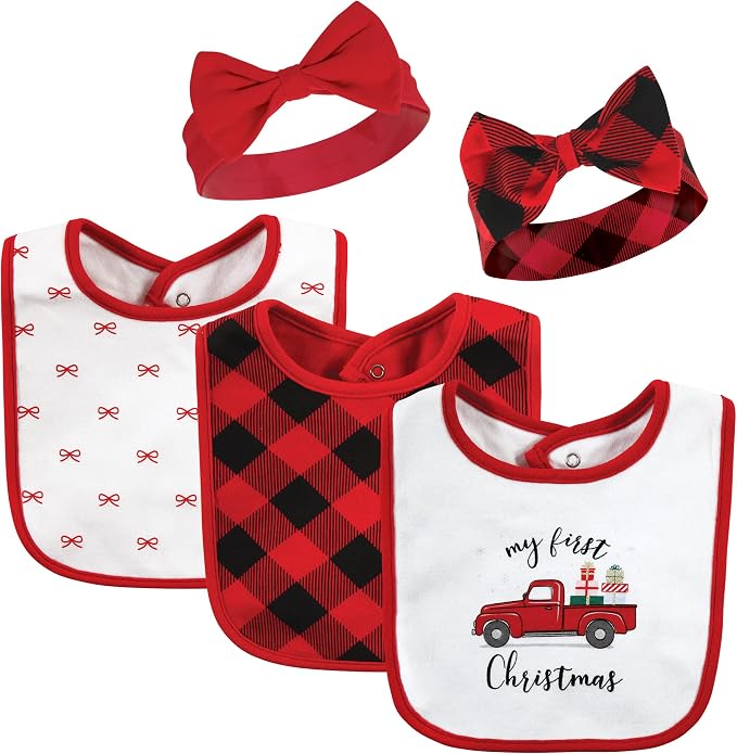 Hudson Baby Unisex Baby Cotton Bib and Headband Set by HudsonBaby