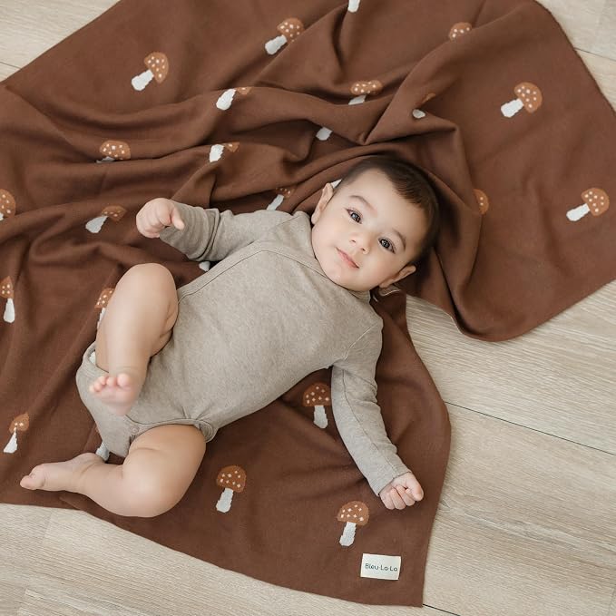Knit Baby Blanket for Girls and Boys 100% Cotton Buttery Soft Cozy Receiving - Image 6