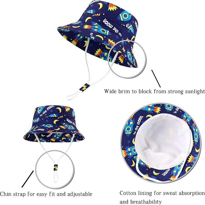 LANGZHEN Sun Protection Hat for Kids Toddler Boys Girls Wide Brim Summer - Image 5