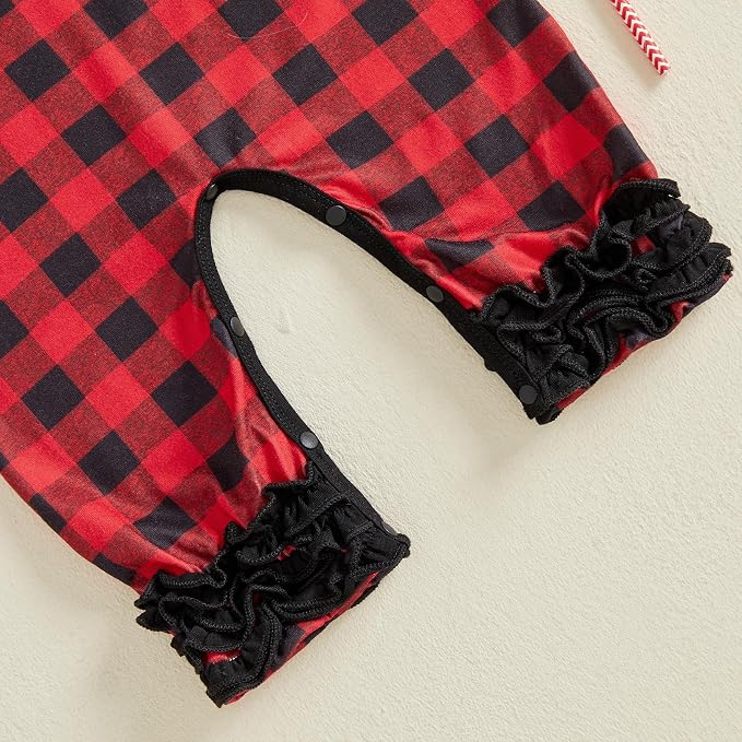 Newborn Baby Girl Clothes Jumpsuit Ruffle Romper Bodysuit Pants Headband - Image 8