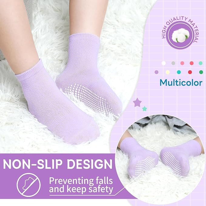 GRPSKCOS Baby Socks Non Slip 12 Pairs Toddler Anti Skid Socks - Image 2