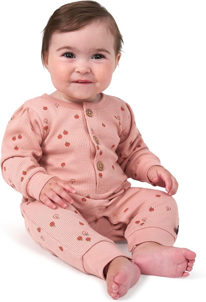 Modern Moments by Gerber Baby Henley Waffle Knit Romper - Image 4