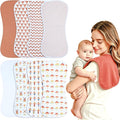 Baby Burp Cloths 8-Pack, Waterproof Burping Cloths, 4-Layer Super Absorbent & by Benoxine