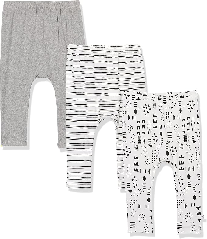 HonestBaby Unisex-Baby Multipack Harem Pants Roomy Fit Pull on Bottoms 100% by HonestBaby