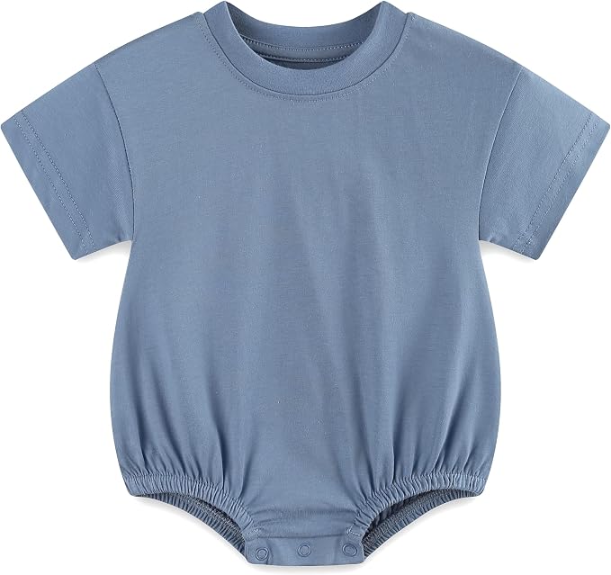 Baby Bubble Onesie Romper 100% Organic Cotton Clothes Short Sleeve Summer Solid by Unknown