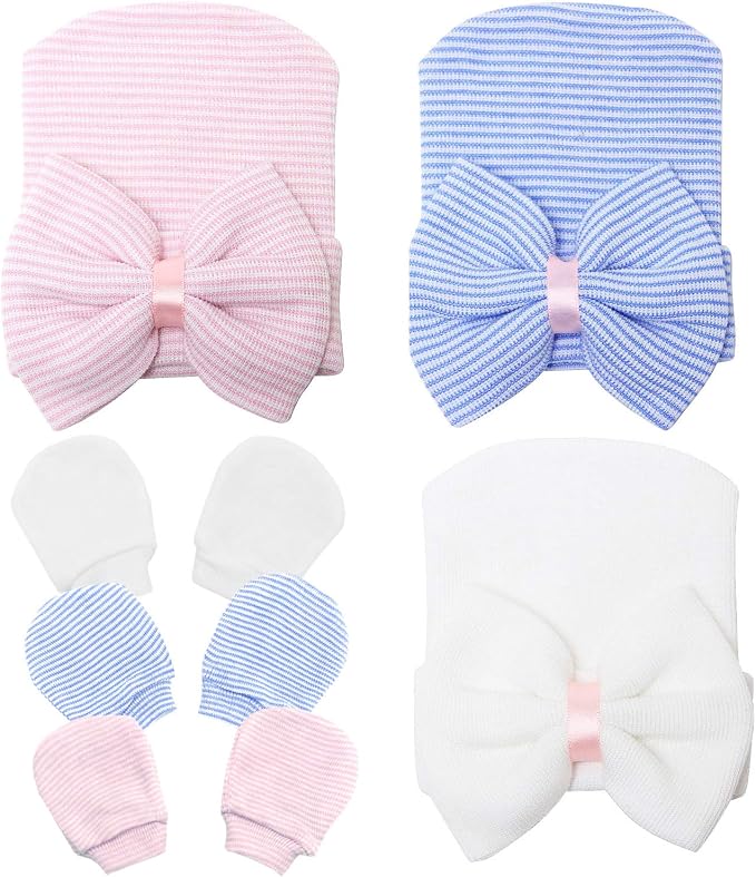 Sarfel Newborn Hats for Girls Hospital Hat Baby Girl Bows and Headbands Infant by Sarfel