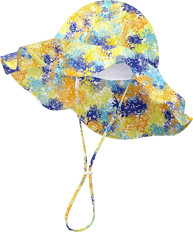 HONGTEYA Baby Sun Hat Wide Brim Adjustable Toddler Beach Bucket Hat | Soft by HONGTEYA