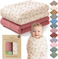 100% Organic Cotton 2 PK Baby Girl Muslin Swaddle Blanket 47x47 in | Oeko-TEX by Infancie