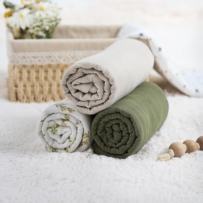 Meracorallo Muslin Swaddle Blanket, 100% Cotton Receiving Blanket, Flower | - Image 7