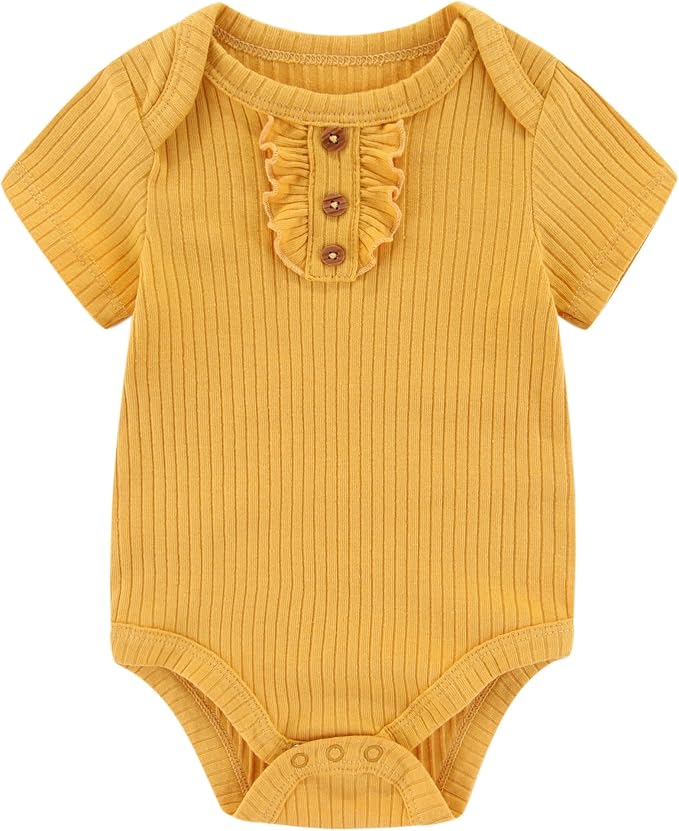 Baby Bodysuits Ribbed Mix Summer Newborn Boy Girl Clothes 5-pack | Multiple - Image 4