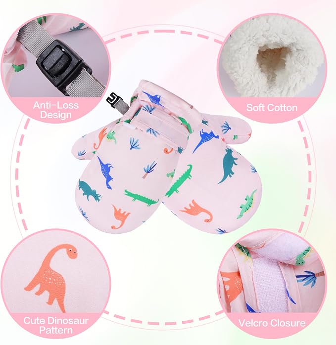 Toddler Mittens Lined Fleece Snow Gloves - Image 2