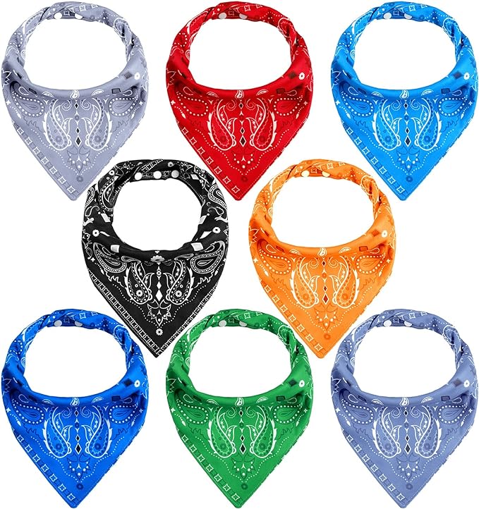 Jiuguva 8 Pack Adult Bandana Bibs by Jiuguva