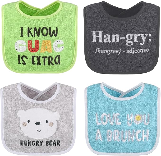 The Peanutshell Baby Boy or Girl Terry Bibs Set of 8-100% Cotton, Absorbent - Image 4