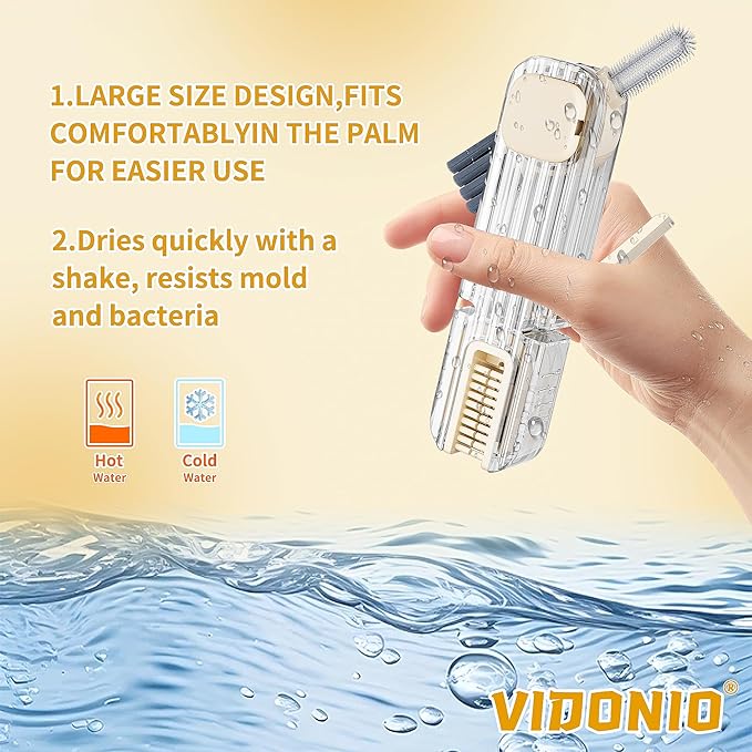 2Pcs 4 in 1 Cup Lid Gap Cleaning Brush Set,Multifunctional Crevice Cleaning Brush for Bottle,Multipurpose Bottle Cleaner with Compact Design Tiny Silicone Cup Holder Cleaner Tool,Kitchen Gadgets