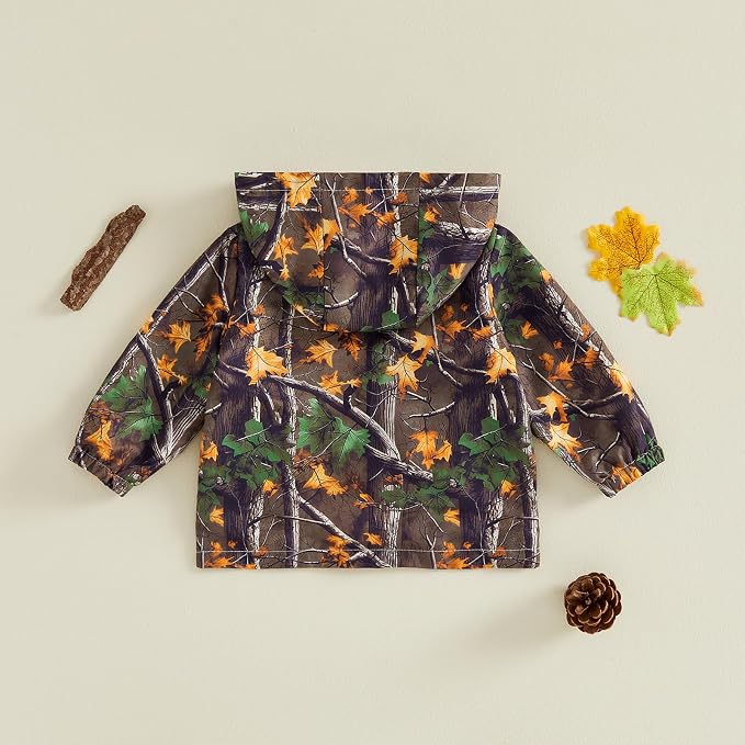 Toddler Baby Boy Lightweight Hooded Jacket Excavator Coat Outwear | Truck Print - Image 6