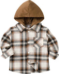 YOUNGER STAR Toddler Kids Boys Girls Flannel Hooded Plaid Shirt Button Baby Red by YOUNGER+STAR