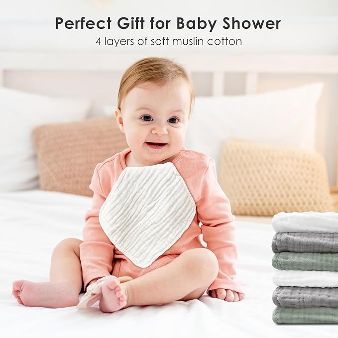 Sunny zzzZZ Baby Muslin Washcloths -100% Cotton Muslin Soft Baby Bath Wash - Image 6