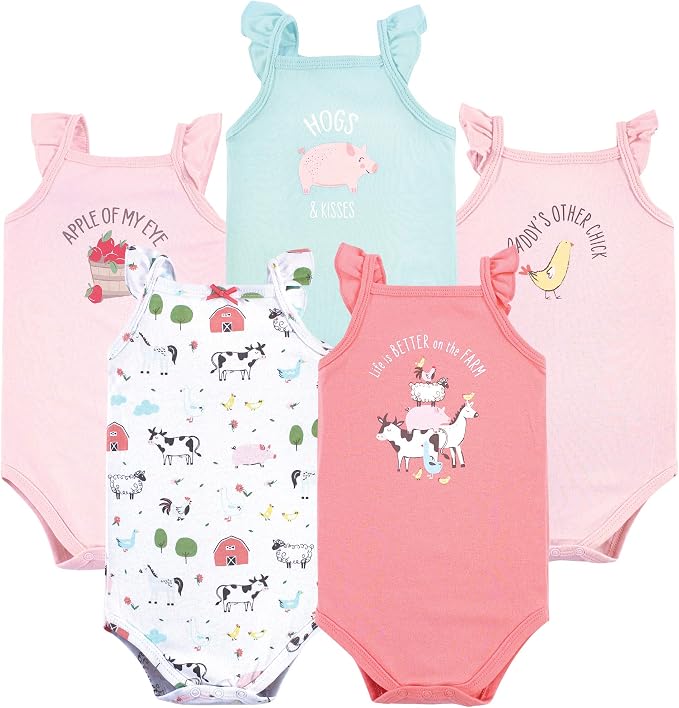 Hudson Baby Unisex Baby Cotton Sleeveless Bodysuits - Image 2