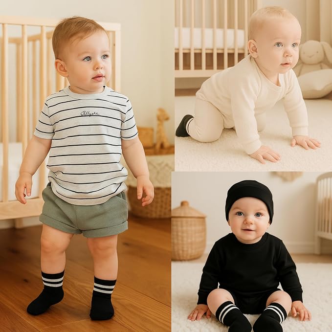 bistyle Baby Grip Ankle Socks 6 Pairs | Newborn Infant Toddlers Sock Organic - Image 2