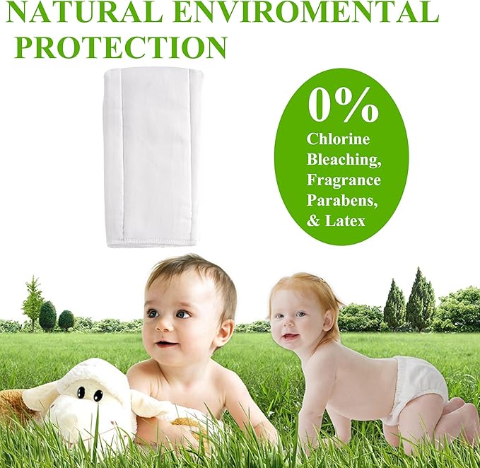 6 Ply Cloth Diapers Burp Cloth, Fasoar Thick Washable Absorbent Cotton Diaper - Image 2