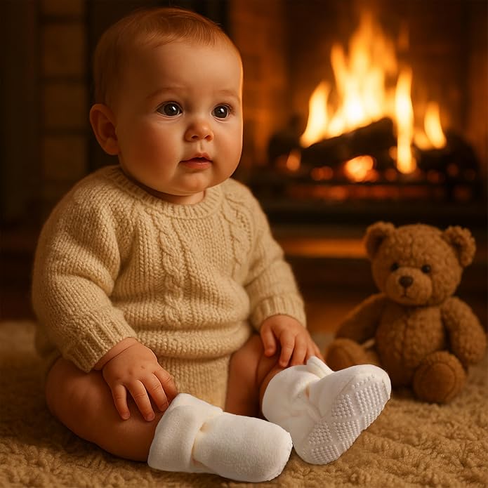 Pro Goleem Fleece Baby Booties, Warm Cozy Baby Slippers, Stay On Sock Shoes - Image 2