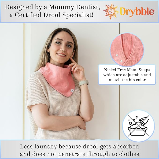 Bandana Bibs with 3 Waterproof Lining Organic Cotton Drool Bibs - Image 5
