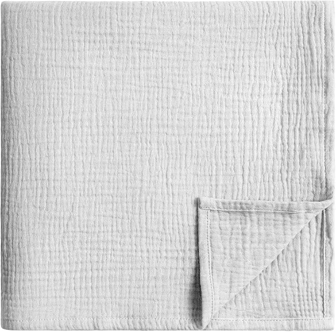 Meracorallo Muslin Swaddle Blanket, 100% Cotton, Light Gray | Soft Breathable by Meracorallo