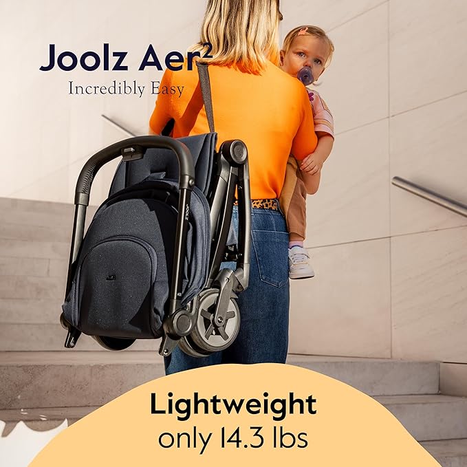 Joolz Aer2 Lightweight Travel Stroller for Baby & Toddler – Ultra-Compact One-Hand Foldable Stroller, Reclining Seat, UPF 50+ Canopy, Adjustable Leg Rest, Carry-On & Airplane Approved (Forest Green)