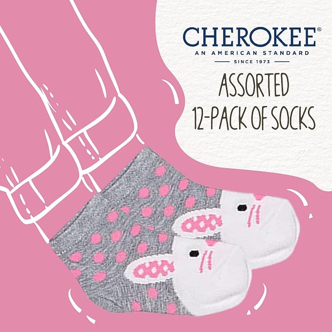Cherokee Baby Girls' 12 Pack Shorty Ankle Socks - Image 2