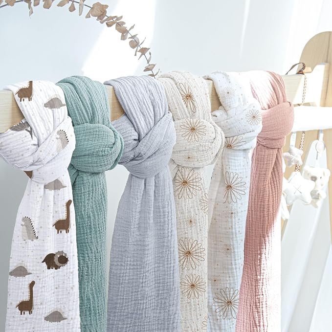 lulumoon Muslin Swaddle Blanket Baby: Cotton Receiving Wrap - Image 6