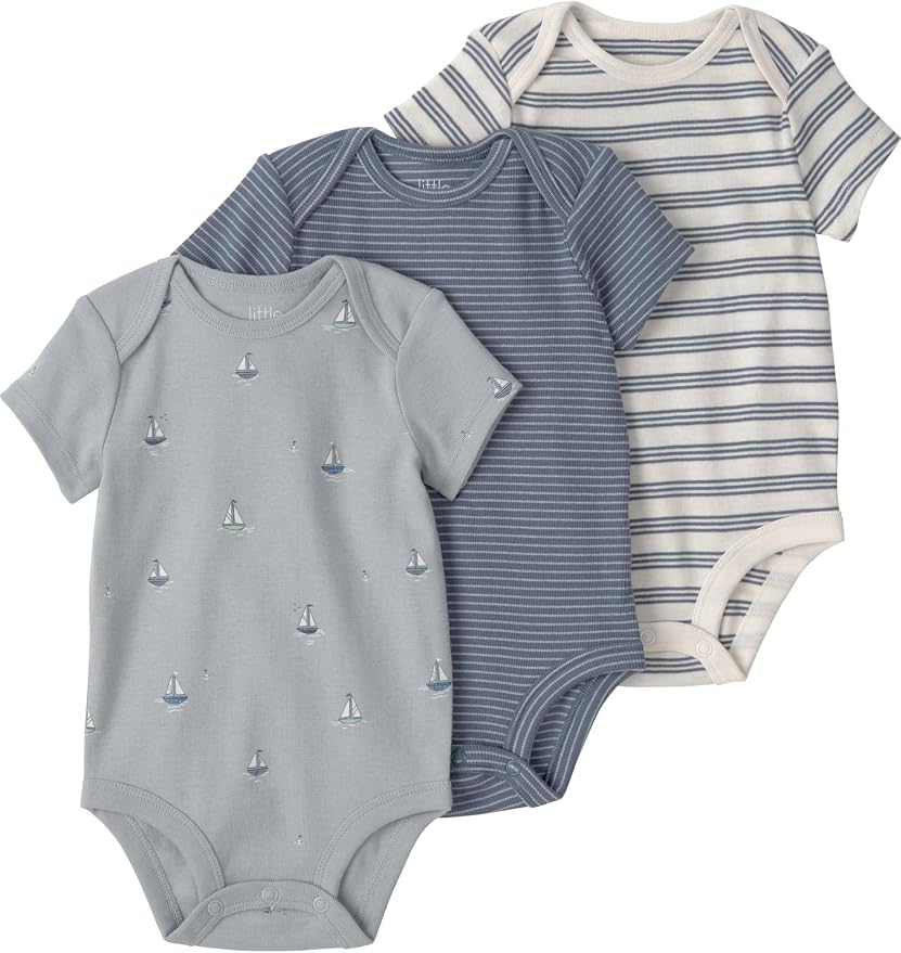 little planet by carter's Unisex Baby 3-pack Short Sleeve Bodysuits Made by LittlePlanet