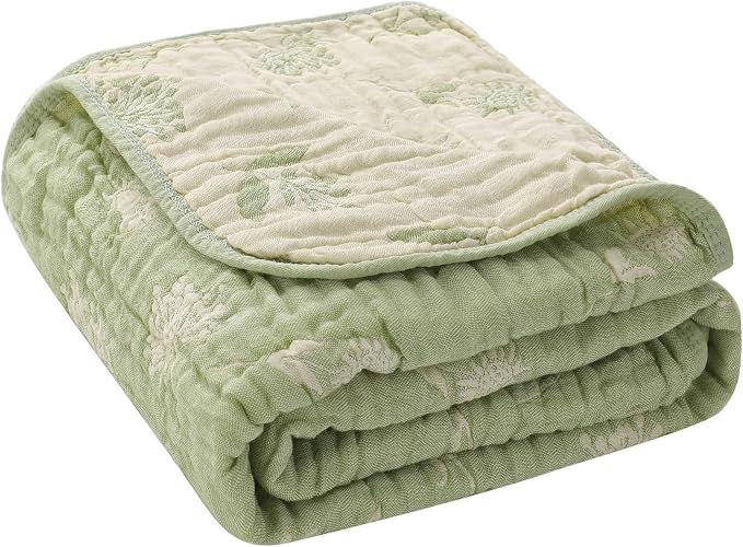 Muslin Baby Blanket, Organic Cotton Blend Jacquard | 43x43 Inches, Reversible by HardNok