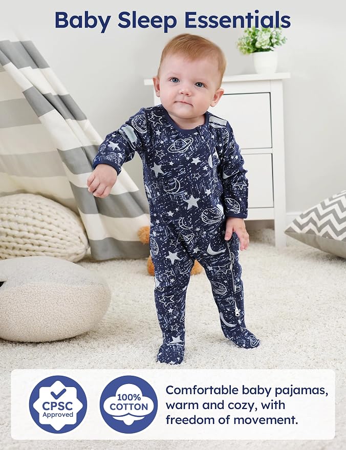 Unnivoll Baby Sleepers 100% Cotton Baby Pajamas Baby Boys Girls Clothes | - Image 2