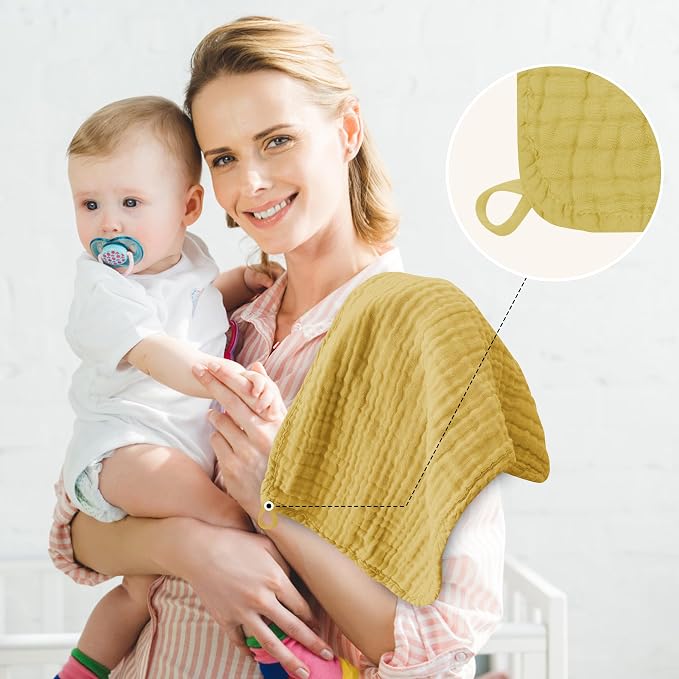 12 Pack Muslin Burp Cloths - Image 6