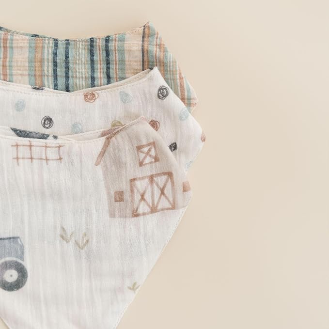 Crane Baby Soft Baby Bib Set, 100% Cotton Muslin Baby Bibs, Soft and Absorbent - Image 5