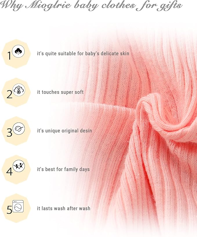 Mioglrie Newborn Baby Girl Clothes 1 Piece Infant Fall Winter Romper Outfit | - Image 5