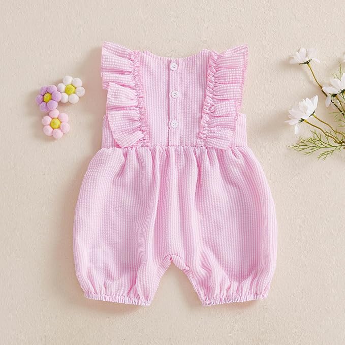 FOCUSNORM Newborn Baby Girl Summer Clothes Daisy Flying Sleeve Jumpsuit Romper - Image 7