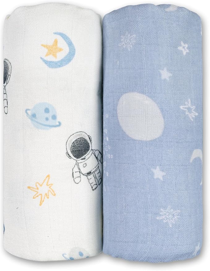 GLLQUEN BABY Muslin Swaddle Blankets 2Pk Receiving Blanket Large 35" x 40" | by GLLQUENBABY