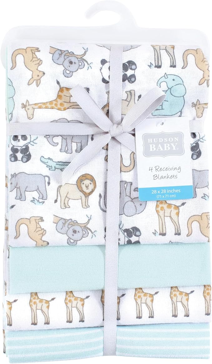 Hudson Baby Unisex Baby Cotton Flannel Receiving Blankets, One Size - Image 2