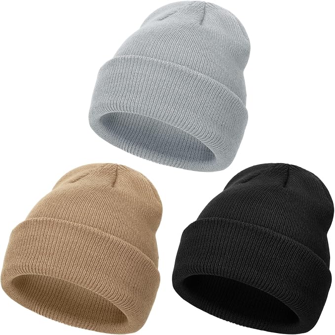 DRESHOW BQUBO 3 Pack Baby Beanies Toddler Kids Winter Hats Soft Knit Hat - Image 9