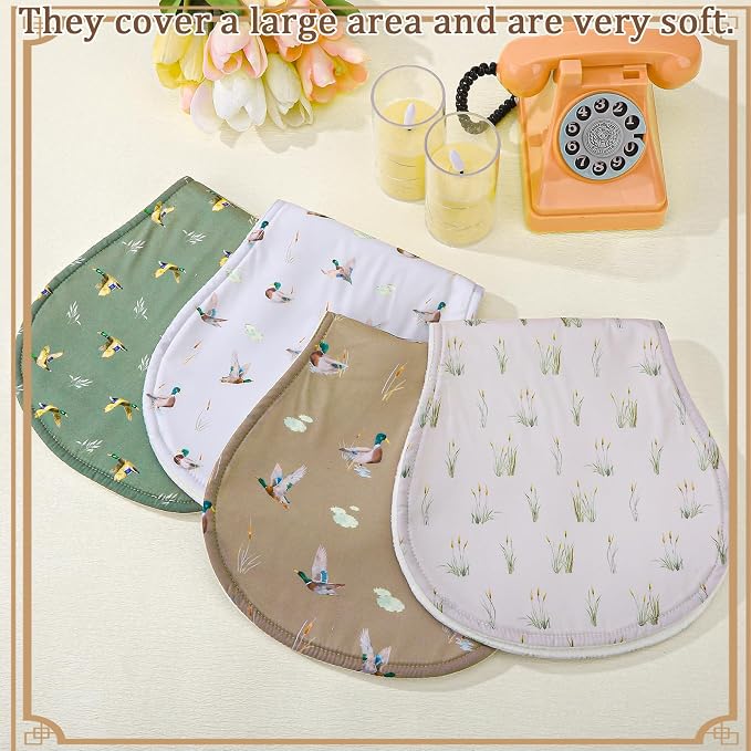 4 PCS Mallard Duck Baby Burp Cloth Muslin Duck Hunting Spit up Rag | Absorbent - Image 5