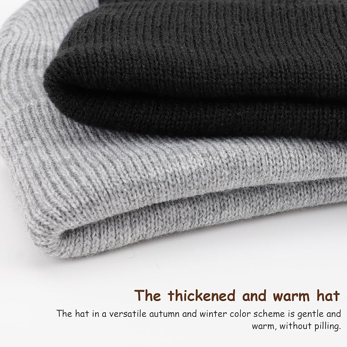 DRESHOW BQUBO 3 Pack Baby Beanies Toddler Kids Winter Hats Soft Knit Hat - Image 4